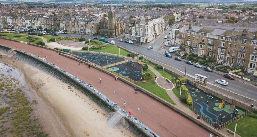 aerial view of the West End of Morecambe